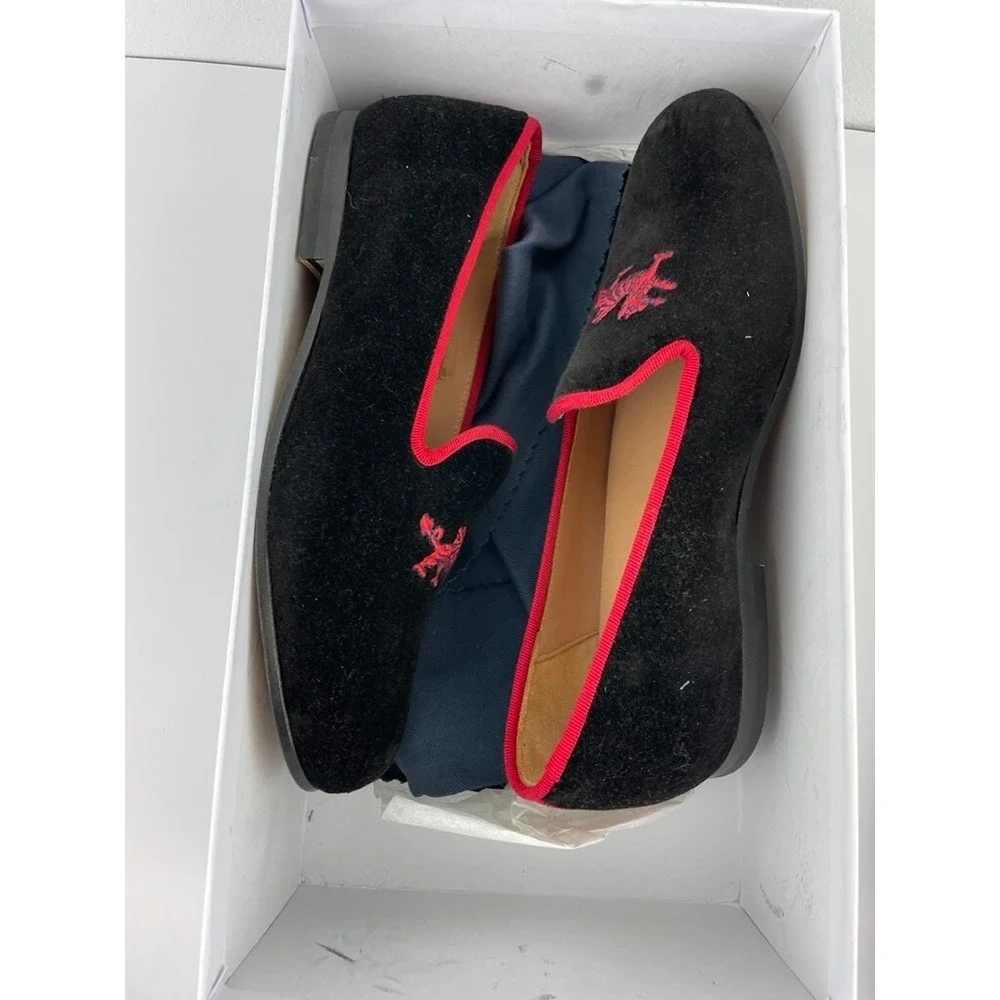 Stubbs & Wootton Junior George Black Jr Velvet Slipper Kids Size EU 34 NIB
